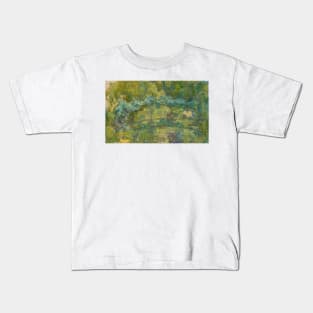 The Footbridge Over the Water-Lily Pond by Claude Monet Kids T-Shirt